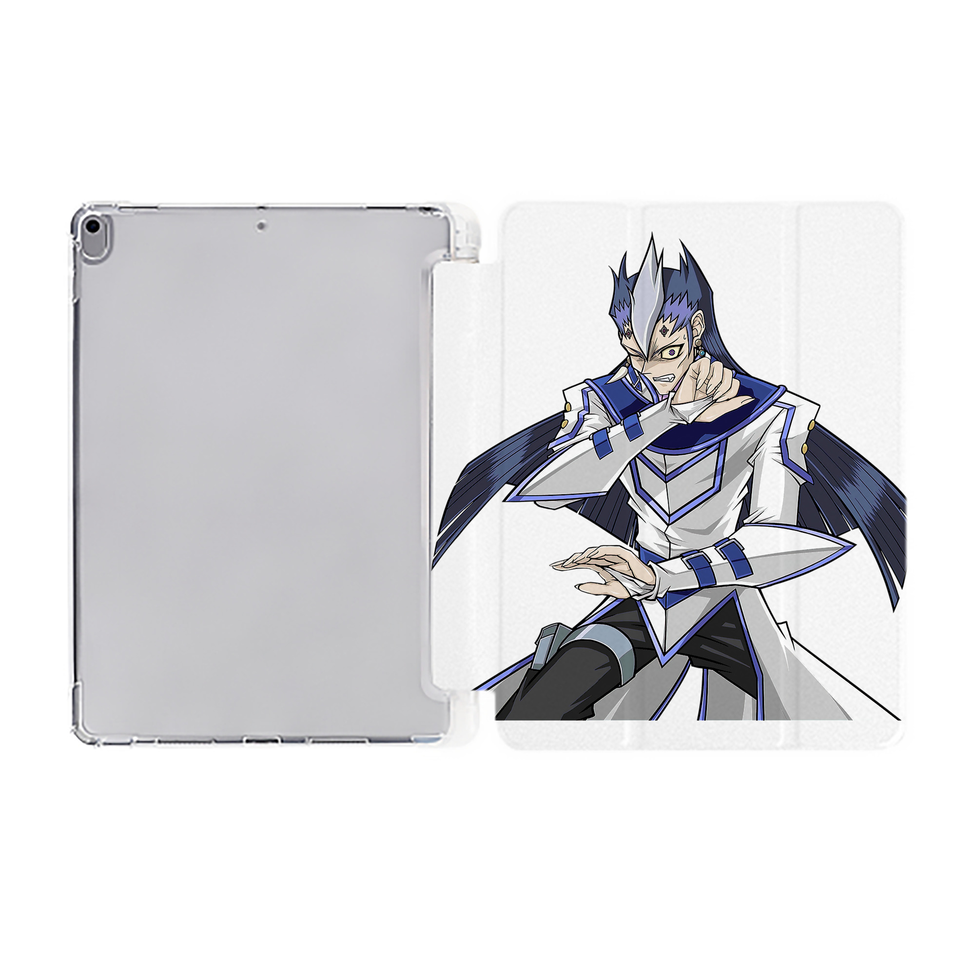 （画像用） 遊☆戯☆王 Yu-Gi-Oh! IPad ケース ペン収納付き 三つ折りスタンド PUレザー×シリコン 対応機種9.5/10.5/10.9インチ
